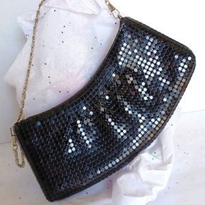 Metal Mesh Black Evening Purse
